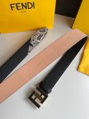 1:1 Replica Fendi Belt With Double F Buckle Black For Women, Women Belt