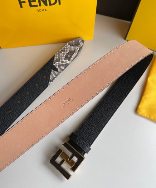 1:1 Replica Fendi Belt With Double F Buckle Black For Women, Women Belt