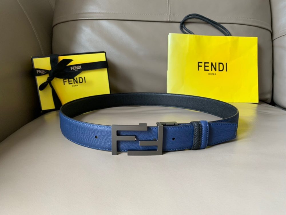 1:1 Replica Fendi Belt With Double F Buckle Black For Women, Women Belt - Image 2