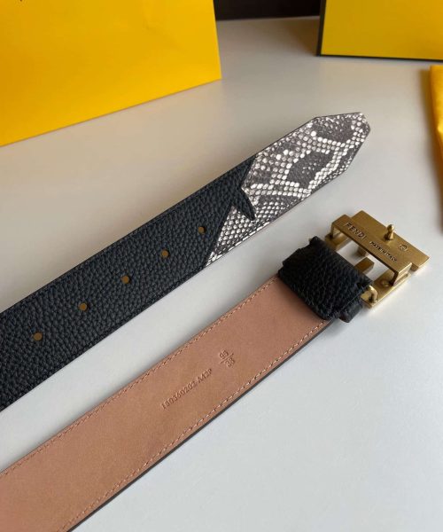 1:1 Replica Fendi Belt With Double F Buckle Black For Women, Women Belt