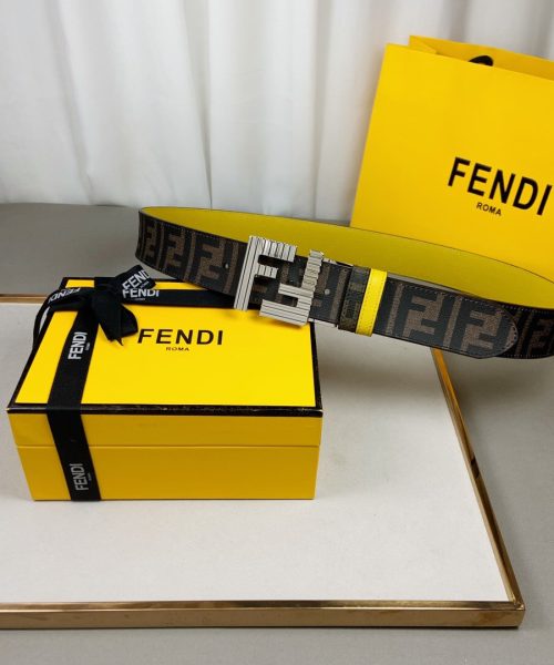1:1 Replica Fendi Belt With Double F Buckle Brown For Women, Women Belt