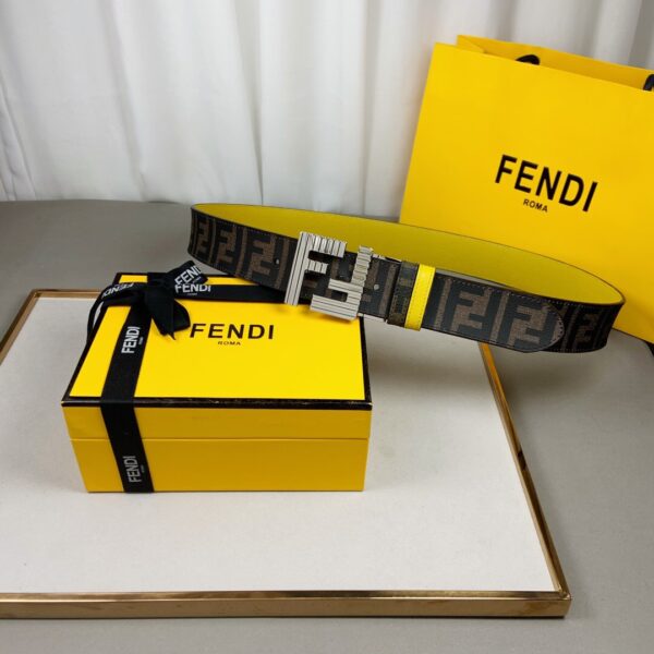 1:1 Replica Fendi Belt With Double F Buckle Brown For Women, Women Belt