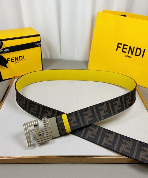 1:1 Replica Fendi Belt With Double F Buckle Brown For Women, Women Belt