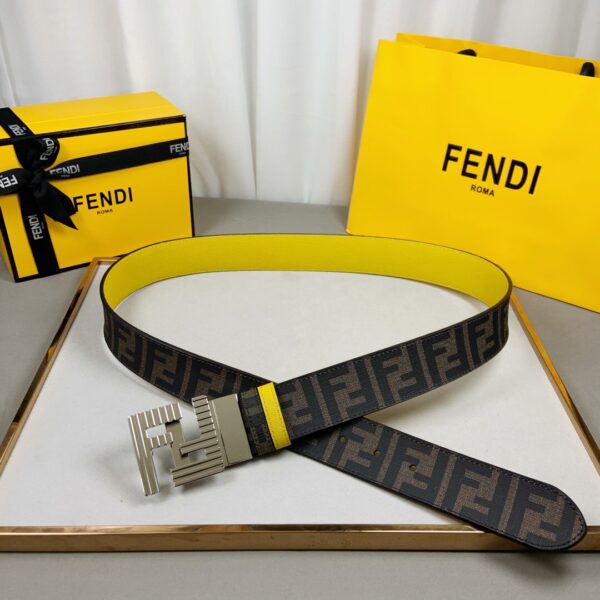 1:1 Replica Fendi Belt With Double F Buckle Brown For Women, Women Belt