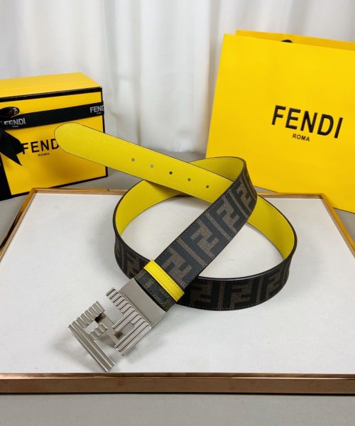 1:1 Replica Fendi Belt With Double F Buckle Brown For Women, Women Belt