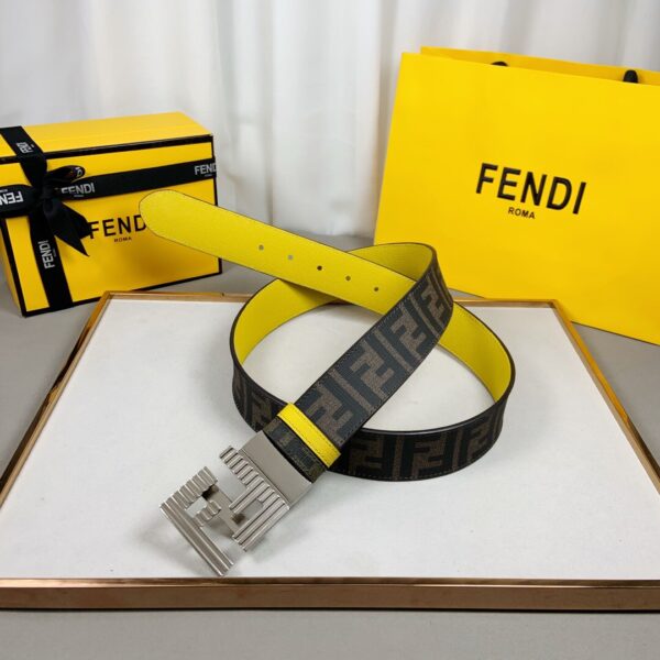 1:1 Replica Fendi Belt With Double F Buckle Brown For Women, Women Belt