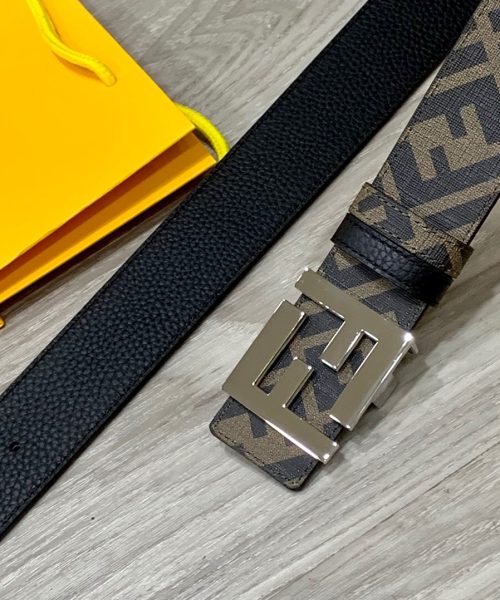 1:1 Replica Fendi Belt With Double F Buckle Brown For Women, Women Belt