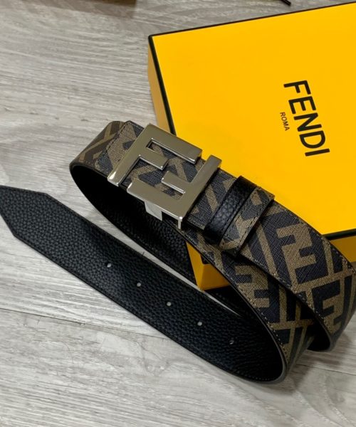 1:1 Replica Fendi Belt With Double F Buckle Brown For Women, Women Belt