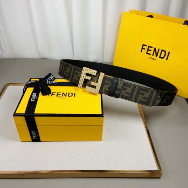1:1 Replica Fendi Belt With Double F Buckle Brown For Women, Women Belt