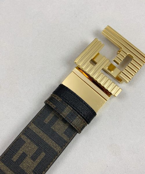 1:1 Replica Fendi Belt With Double F Buckle Brown For Women, Women Belt