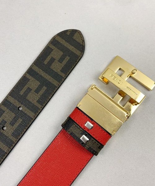 1:1 Replica Fendi Belt With Double F Buckle Brown For Women, Women Belt