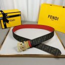 1:1 Replica Fendi Belt With Double F Buckle Brown For Women, Women Belt