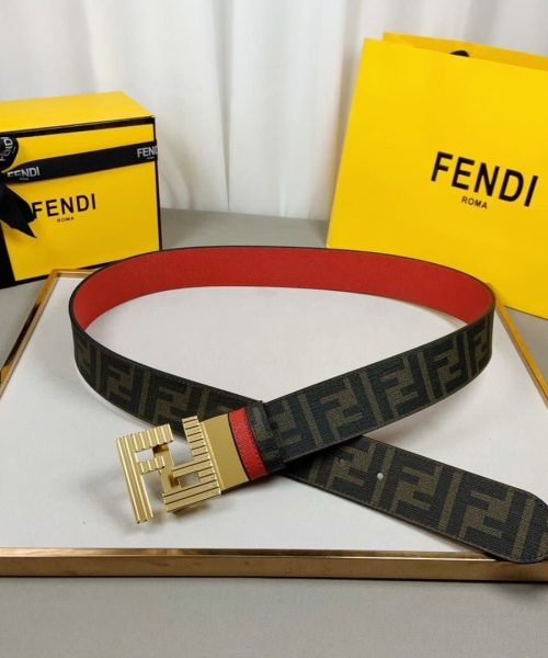 1:1 Replica Fendi Belt With Double F Buckle Brown For Women, Women Belt