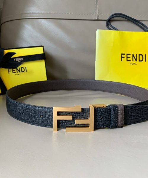 1:1 Replica Fendi Belt With Double F Buckle Grey For Women, Women Belt