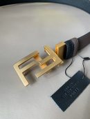 1:1 Replica Fendi Belt With Double F Buckle Grey For Women, Women Belt