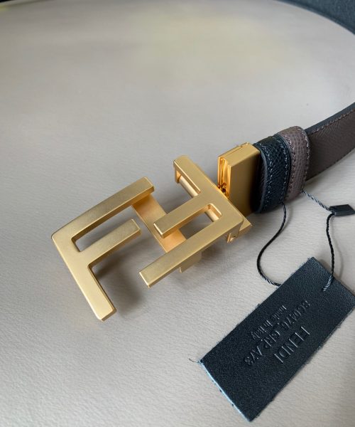 1:1 Replica Fendi Belt With Double F Buckle Grey For Women, Women Belt
