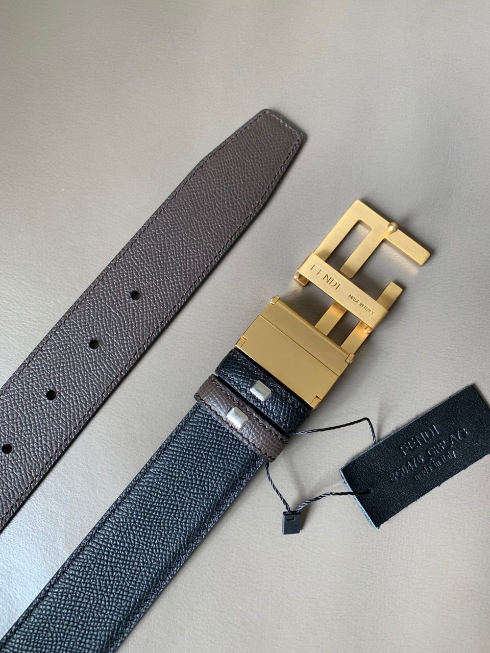 1:1 Replica Fendi Belt With Double F Buckle Grey For Women, Women Belt - Image 3