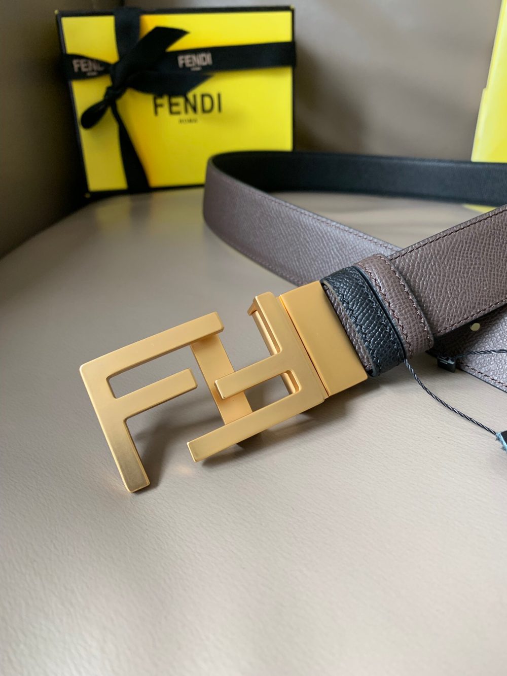 1:1 Replica Fendi Belt With Double F Buckle Grey For Women, Women Belt - Image 2