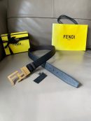 1:1 Replica Fendi Belt With Double F Buckle Grey For Women, Women Belt