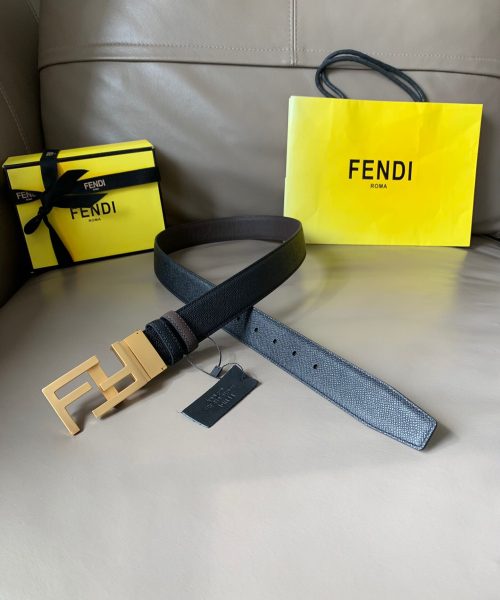 1:1 Replica Fendi Belt With Double F Buckle Grey For Women, Women Belt