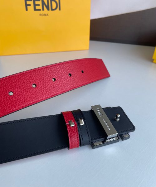 1:1 Replica Fendi Belt With Double F Buckle Red For Women, Women Belt