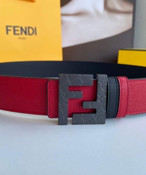 1:1 Replica Fendi Belt With Double F Buckle Red For Women, Women Belt