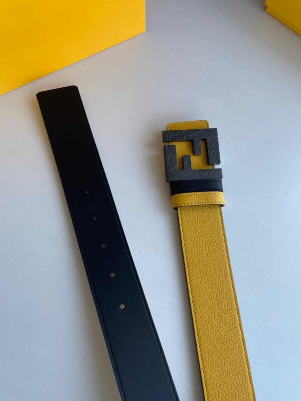 1:1 Replica Fendi Belt With Double F Buckle Yellow For Women, Women Belt