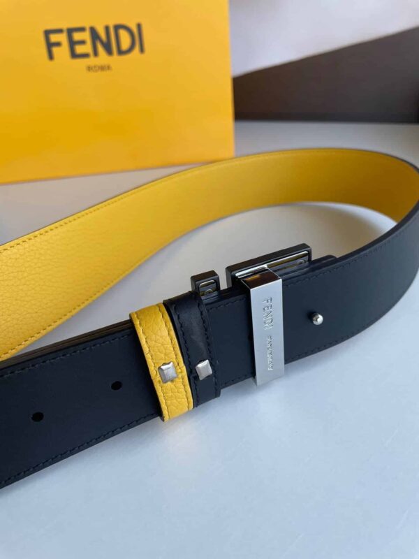 1:1 Replica Fendi Belt With Double F Buckle Yellow For Women, Women Belt
