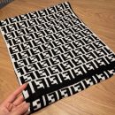 Fendi Black Wool And Silk Scarf 180cm/71in FXS424A3Q1F0QA1 