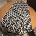 Fendi Black Wool And Silk Scarf 180cm/71in FXS424A3Q1F0QA1 