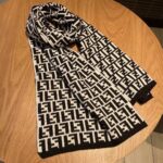 Fendi Black Wool And Silk Scarf 180cm/71in FXS424A3Q1F0QA1 