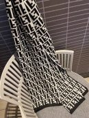 Fendi Black Wool And Silk Scarf 180cm/71in FXS424A3Q1F0QA1 