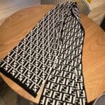 Fendi Black Wool And Silk Scarf 180cm/71in FXS424A3Q1F0QA1 