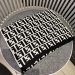 Fendi Black Wool And Silk Scarf 180cm/71in FXS424A3Q1F0QA1 