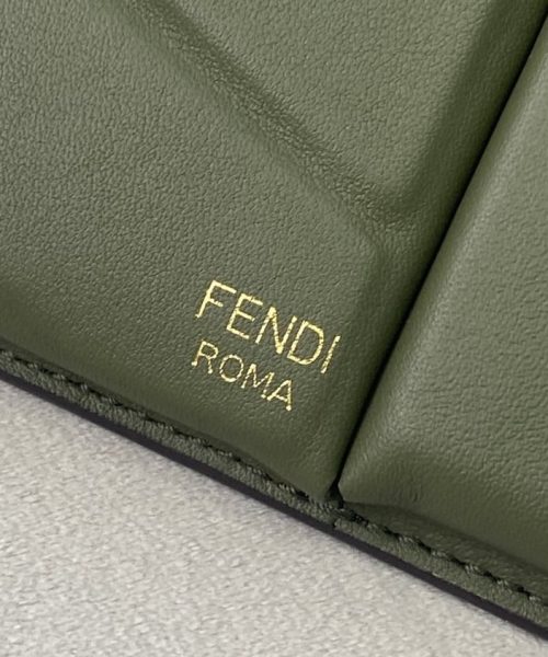 1:1 Replica Fendi Bustine 2 Pockets Mini Olive Bag For Woman 16cm/6in