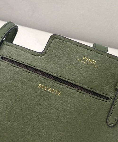 1:1 Replica Fendi Bustine 2 Pockets Mini Olive Bag For Woman 16cm/6in