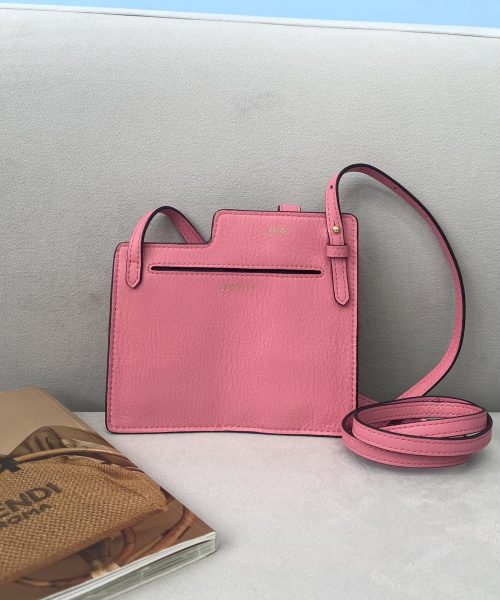 1:1 Replica Fendi Bustine 2 Pockets Mini Pink Bag For Woman 16cm/6in