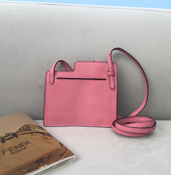 1:1 Replica Fendi Bustine 2 Pockets Mini Pink Bag For Woman 16cm/6in