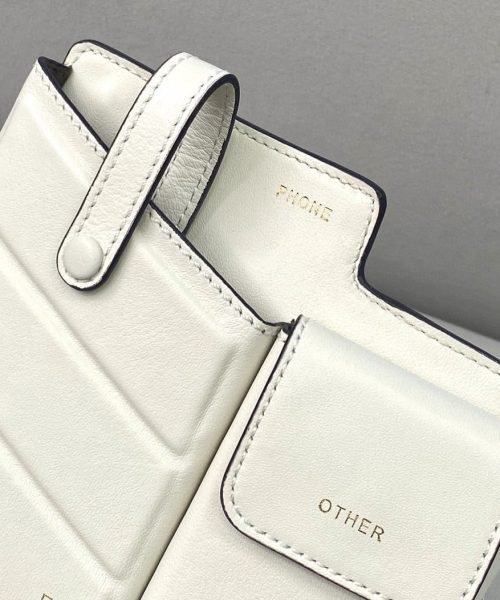 1:1 Replica Fendi Bustine 2 Pockets Mini White Bag For Woman 16cm/6in