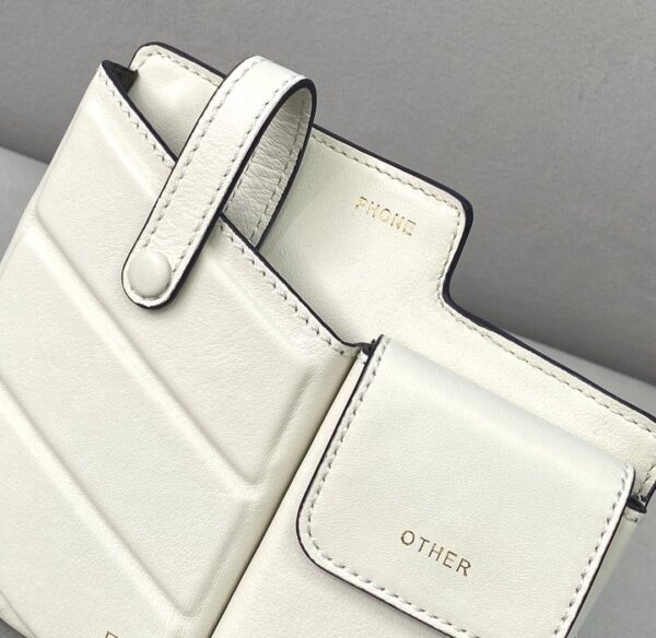 1:1 Replica Fendi Bustine 2 Pockets Mini White Bag For Woman 16cm/6in