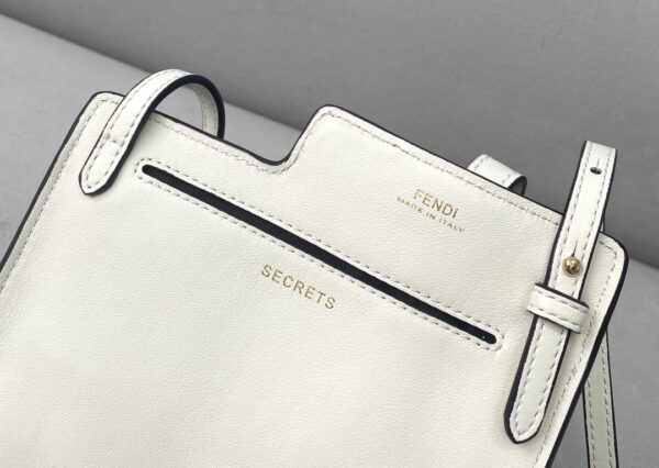 1:1 Replica Fendi Bustine 2 Pockets Mini White Bag For Woman 16cm/6in