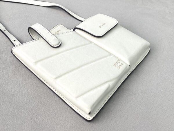 1:1 Replica Fendi Bustine 2 Pockets Mini White Bag For Woman 16cm/6in