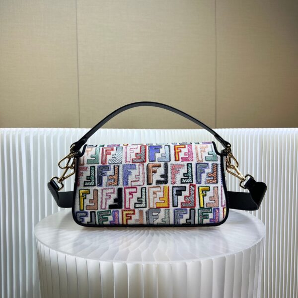 1:1 Replica Fendi Canvas Bag With Ff Embroidery Multicolor For Women 18cm / 7.1in