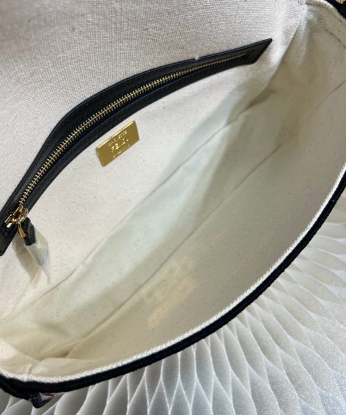 1:1 Replica Fendi Canvas Bag With Ff Embroidery Multicolor For Women 18cm / 7.1in