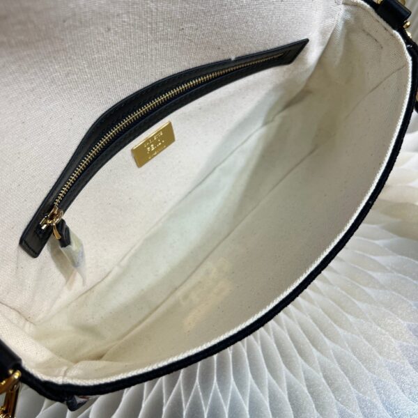 1:1 Replica Fendi Canvas Bag With Ff Embroidery Multicolor For Women 18cm / 7.1in