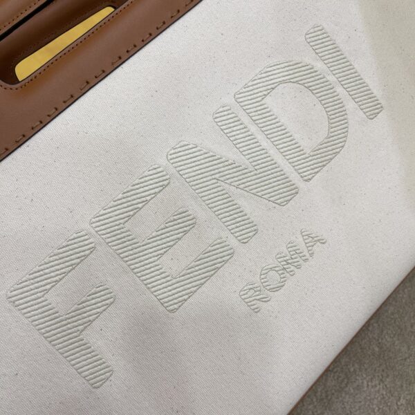 1:1 Replica Fendi Canvas Tote Bag Beige/Brown For Women, Women's Handbags 18.1in/46cm FF 7VA480