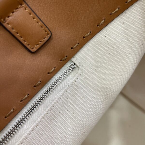 1:1 Replica Fendi Canvas Tote Bag Beige/Brown For Women, Women's Handbags 18.1in/46cm FF 7VA480
