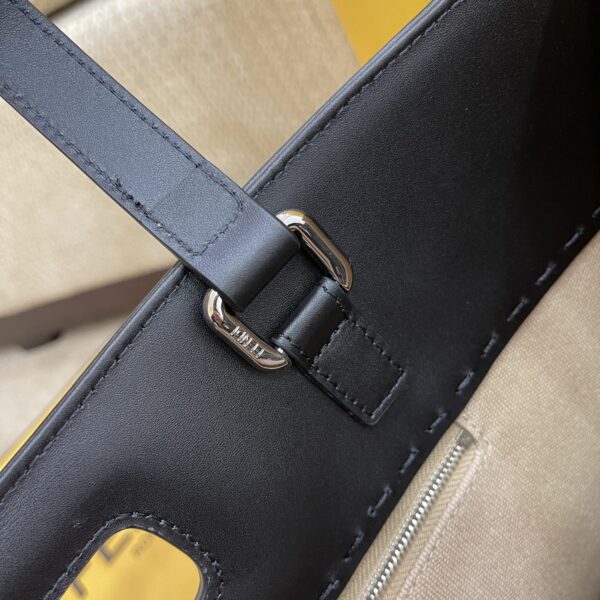 1:1 Replica Fendi Canvas Tote Bag Cream/Black For Women, Women's Handbags 18.1in/46cm FF 7VA480