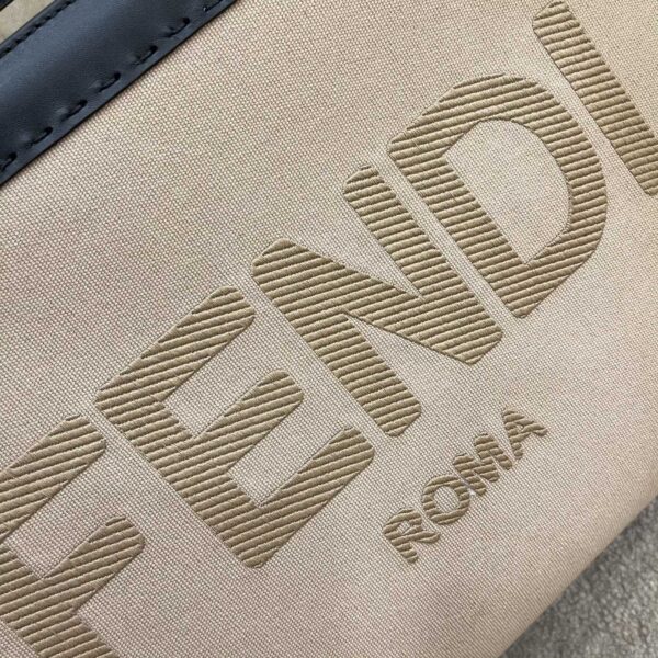 1:1 Replica Fendi Canvas Tote Bag Cream/Black For Women, Women's Handbags 18.1in/46cm FF 7VA480