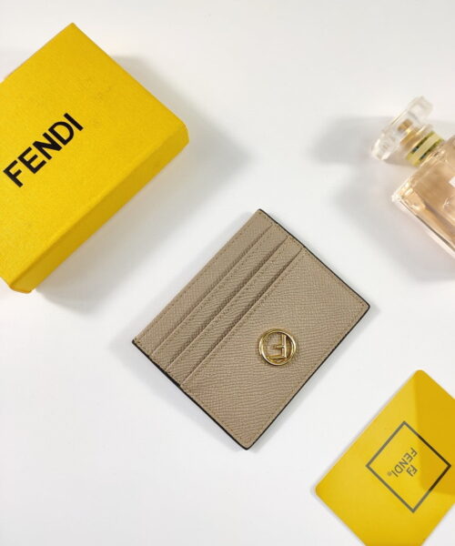Fendi Card Case Flat Beige For Women 4in/10cm FF 8M0445A18BF0E65